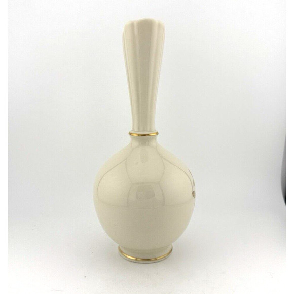 VTG Lenox Roselyn Rhodora Porcelain Bud Vase Pink Rose 24K Gold USA - Picture 3 of 10